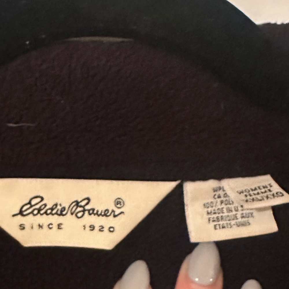 Vintage Eddie Bauer Black Fleece‎ Button-Down Jacket Short Coat Size XXL - Picture 5 of 6